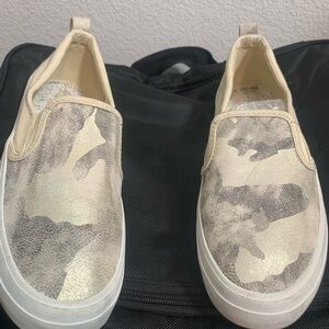 Sperry Cream and Gray Slip-On Shoes